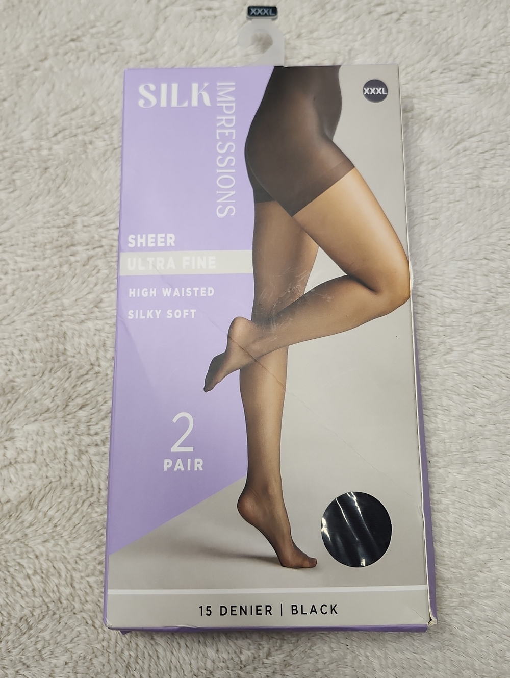 • Silk Impressions Women's Fine Sheer Pantyhose 15 Denier Ultra Sheer Size XXXL